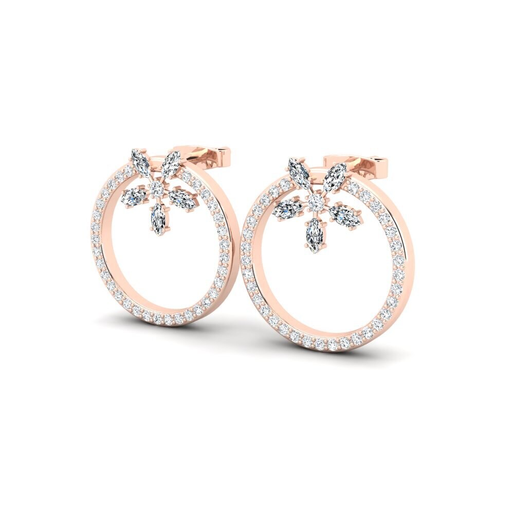 9k Oro Rosa Marquesa Pendiente de mujer Wayra