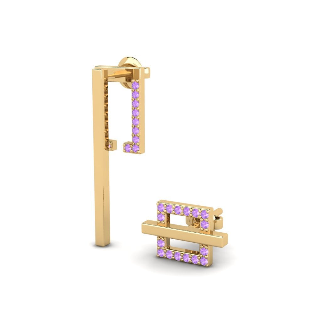 Amethyst Damen ohrring Weardefol - SET