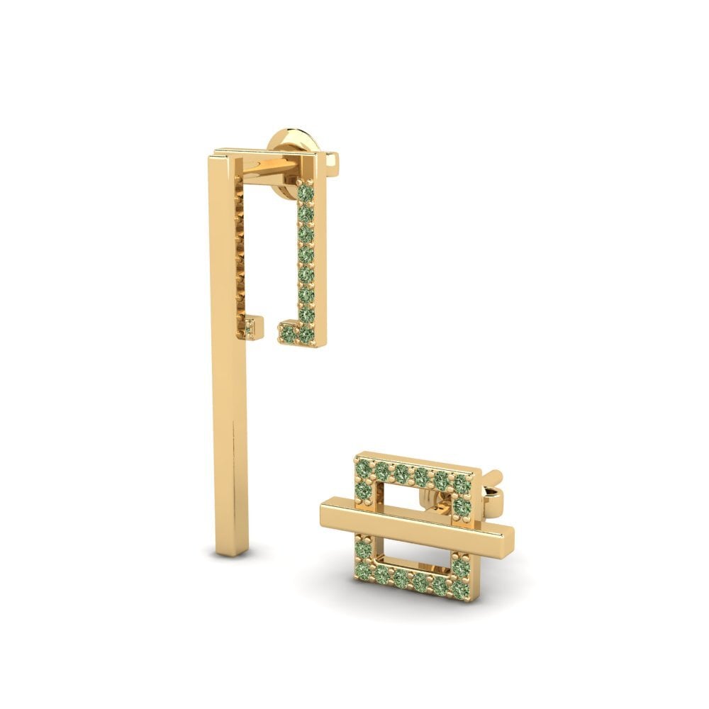 Diamante Verde Pendiente de mujer Weardefol - SET