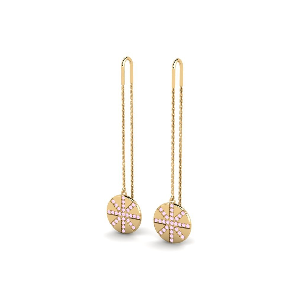 Đá Sapphire Hồng Bông tai nữ Wekit