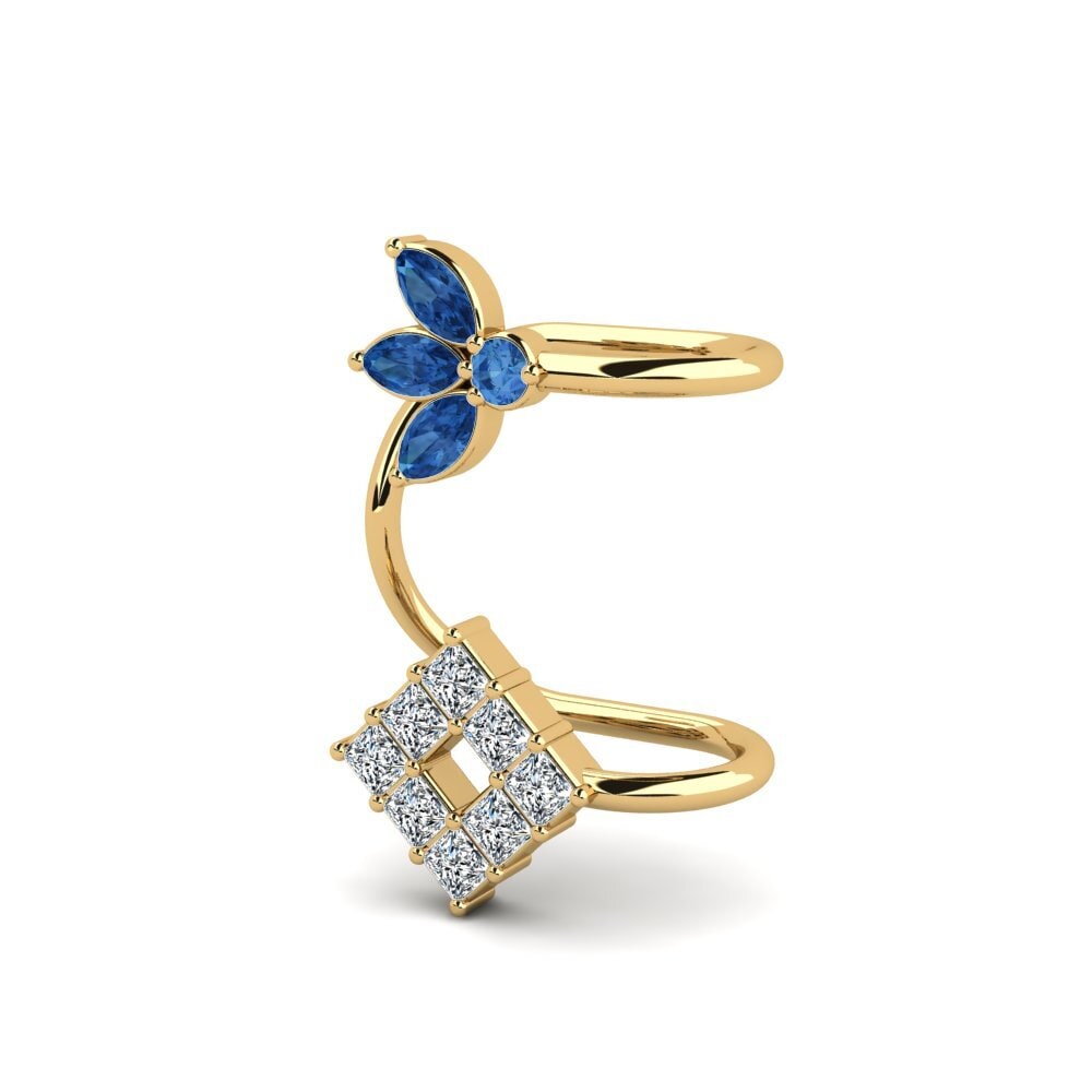 Mixed Dark Blue Zirconia Women's Earring Wellivere