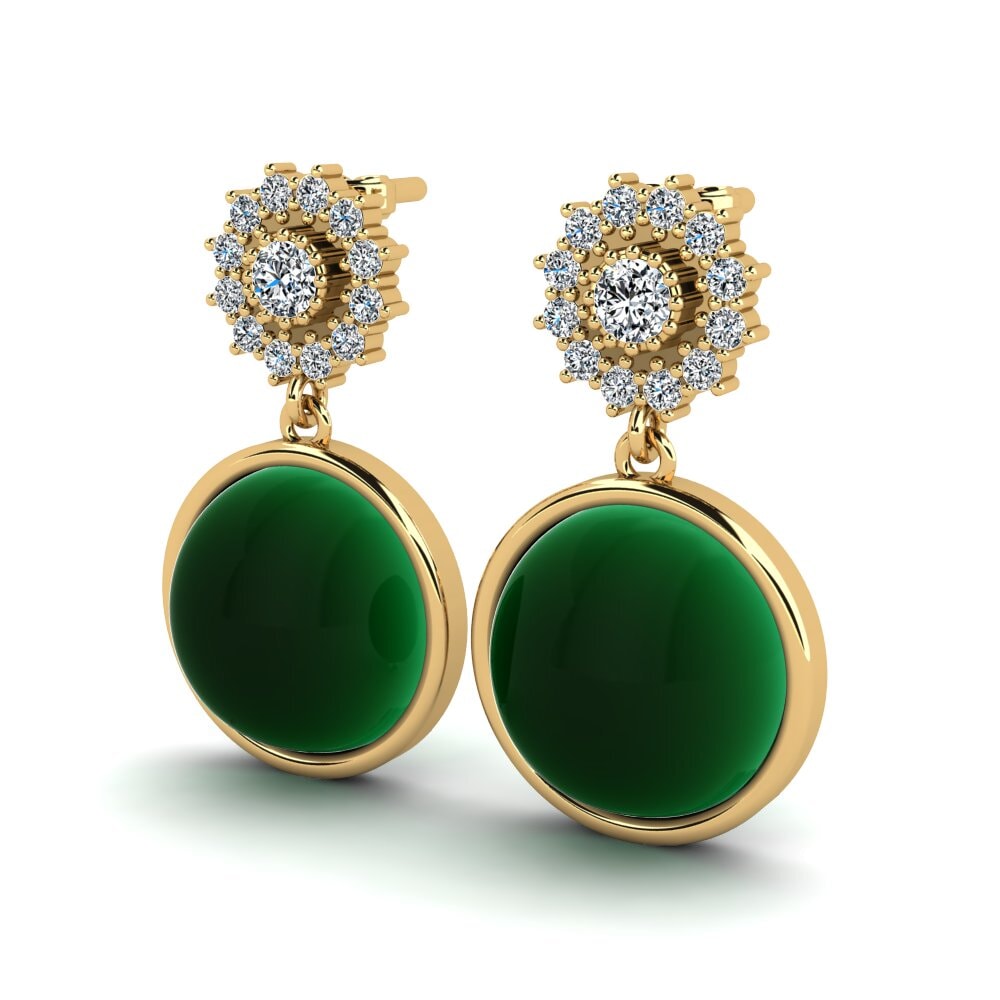 Đá Cabochon Ngọc Lục Bảo Bông tai nữ Wendelina