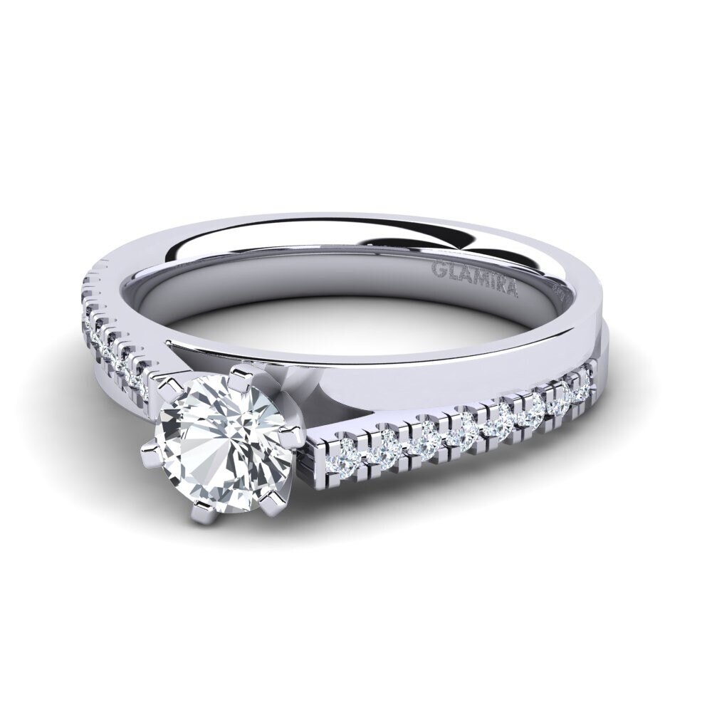 Circón Blanco Anillo de compromiso Wesle 0.5 crt