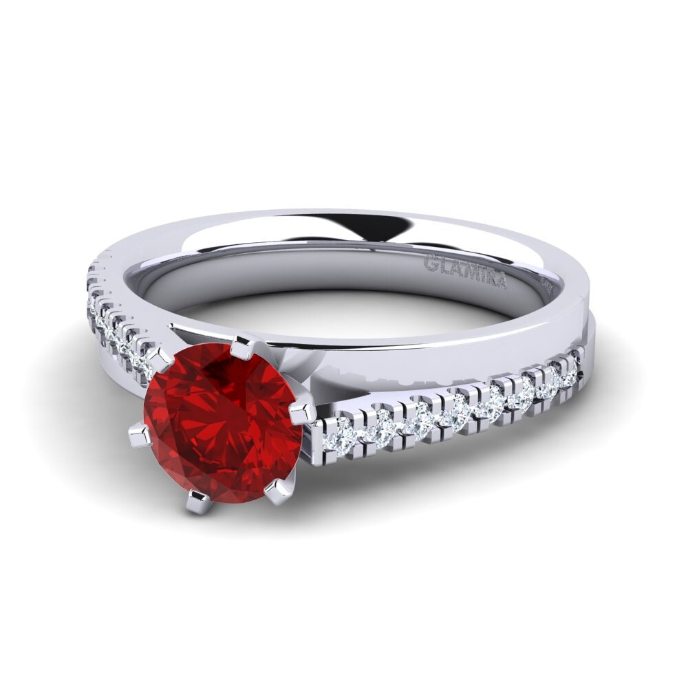 Ruby (Lab Created) Engagement Ring Wesle 0.8 crt