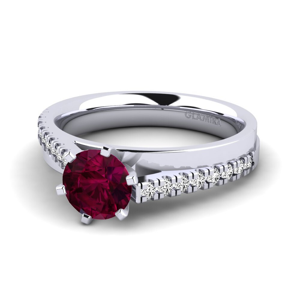 Granate Rhodolite Anillo de compromiso Wesle 0.8 crt