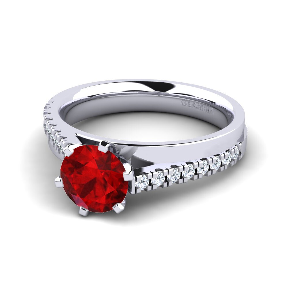 Ruby (Lab Created) Engagement Ring Wesle 1.0 crt