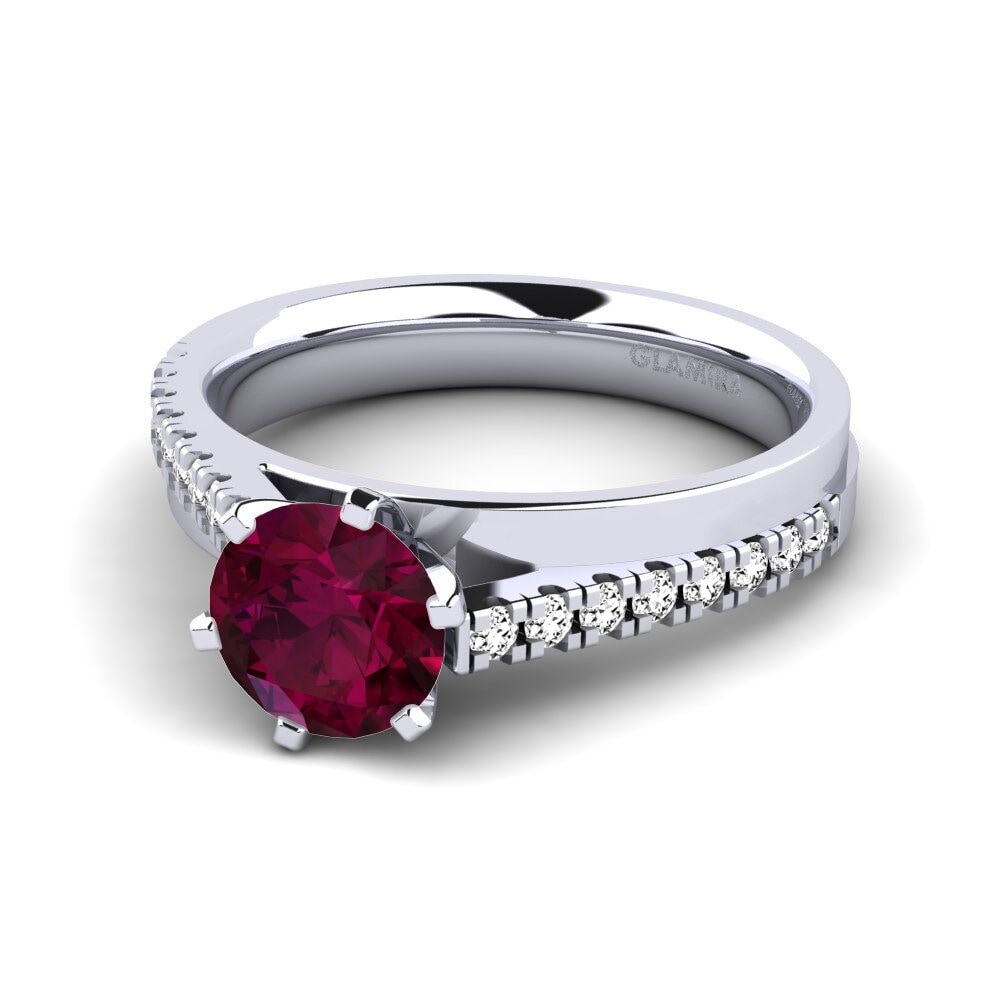Granate Rhodolite Anillo de compromiso Wesle 1.0 crt