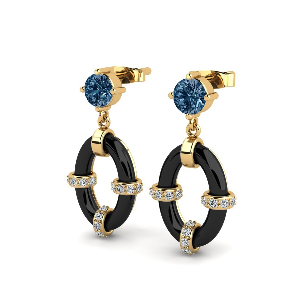 Diamante Azul Brincos Feminino Westcott
