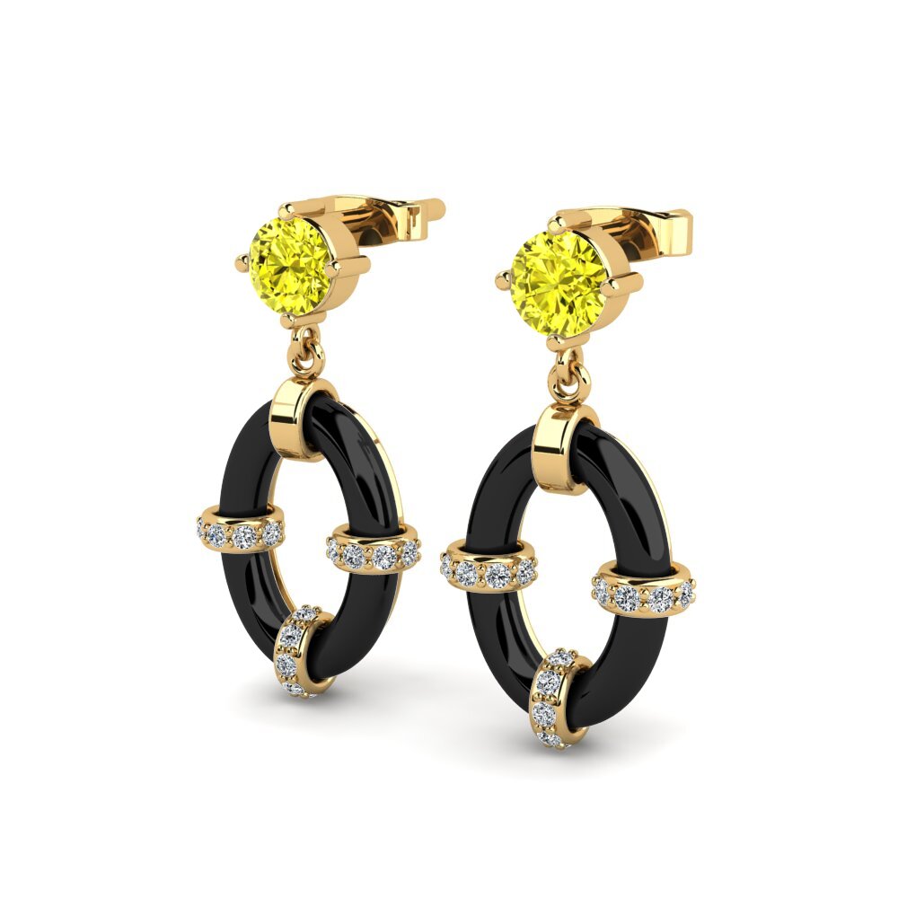 Diamant Jaune Boucle d'oreille femme Westcott