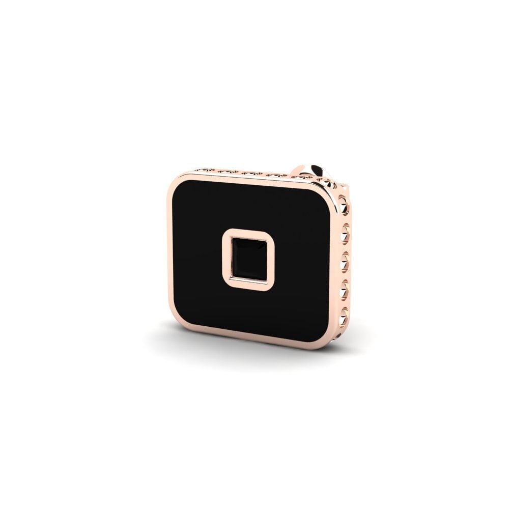 14k Oro Rosa Zafiro negro Pendiente para hombre Wethrom