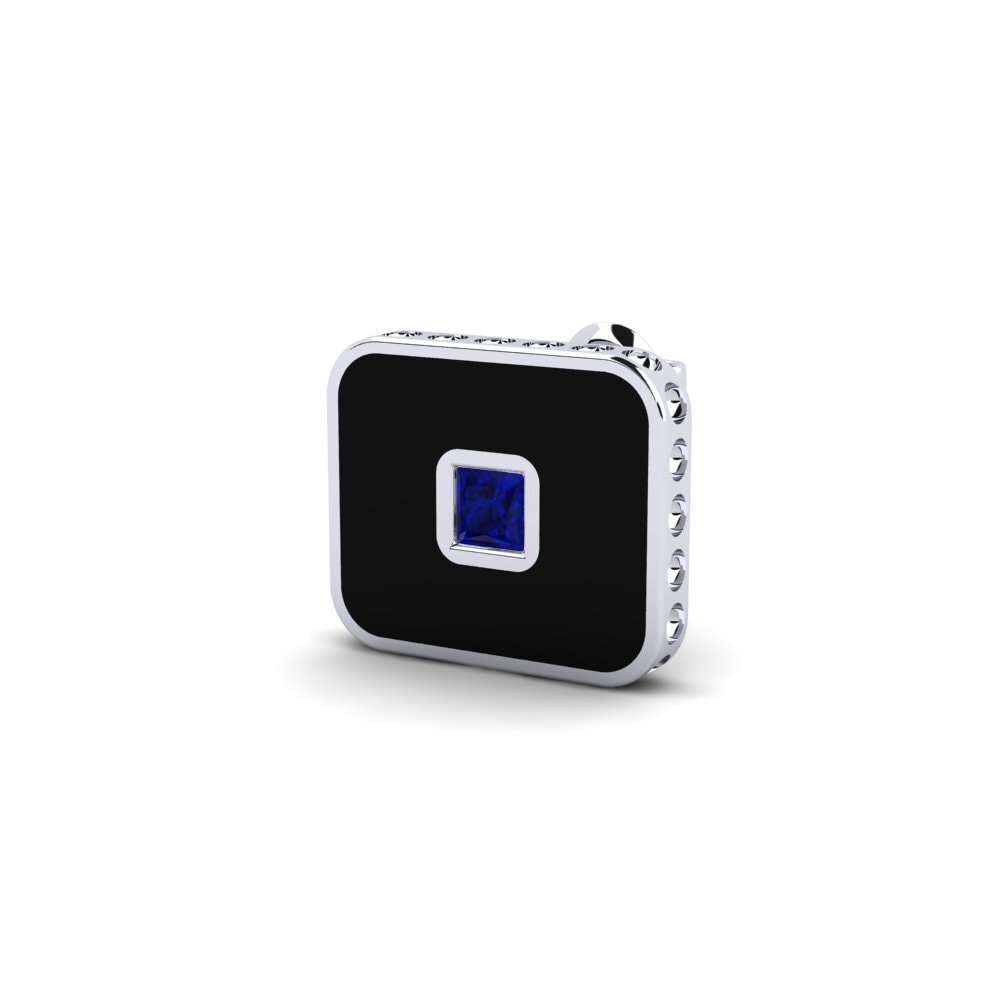 9k Oro Blanco Zafiro Pendiente para hombre Wethrom