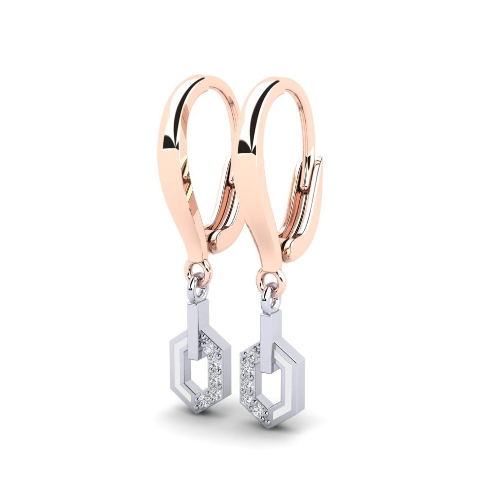 Vermelho & Branco-14K Brincos Feminino Wheats