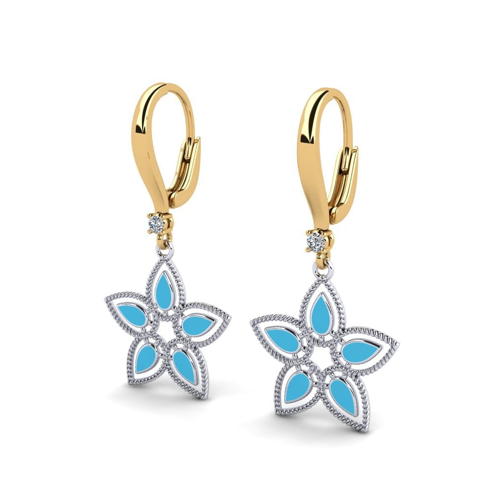 750 Weiß & Gelbgold Damen ohrring Whigging