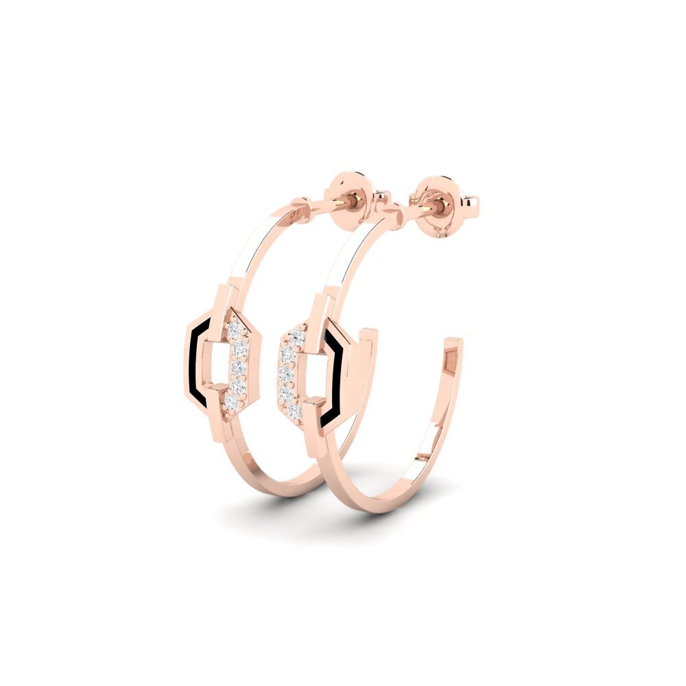 9ct Rose Gold Women's Earring Whiteoak