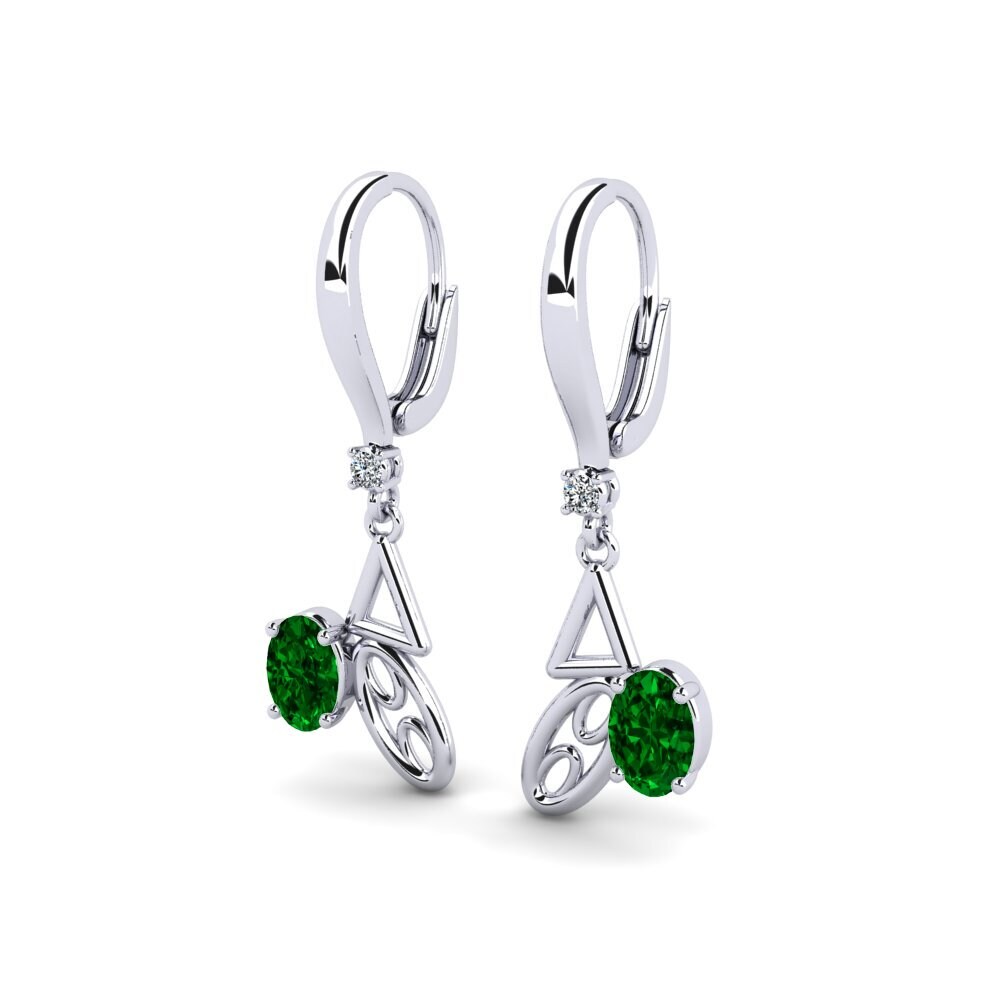 Ovalado Circonita Verde Pendiente de mujer Whitrack