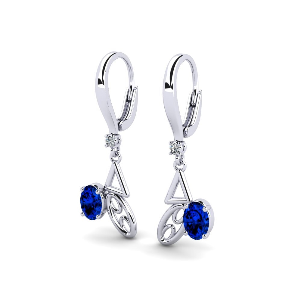 Oval Sapphire (Lab Created) Women's Earring Whitrack