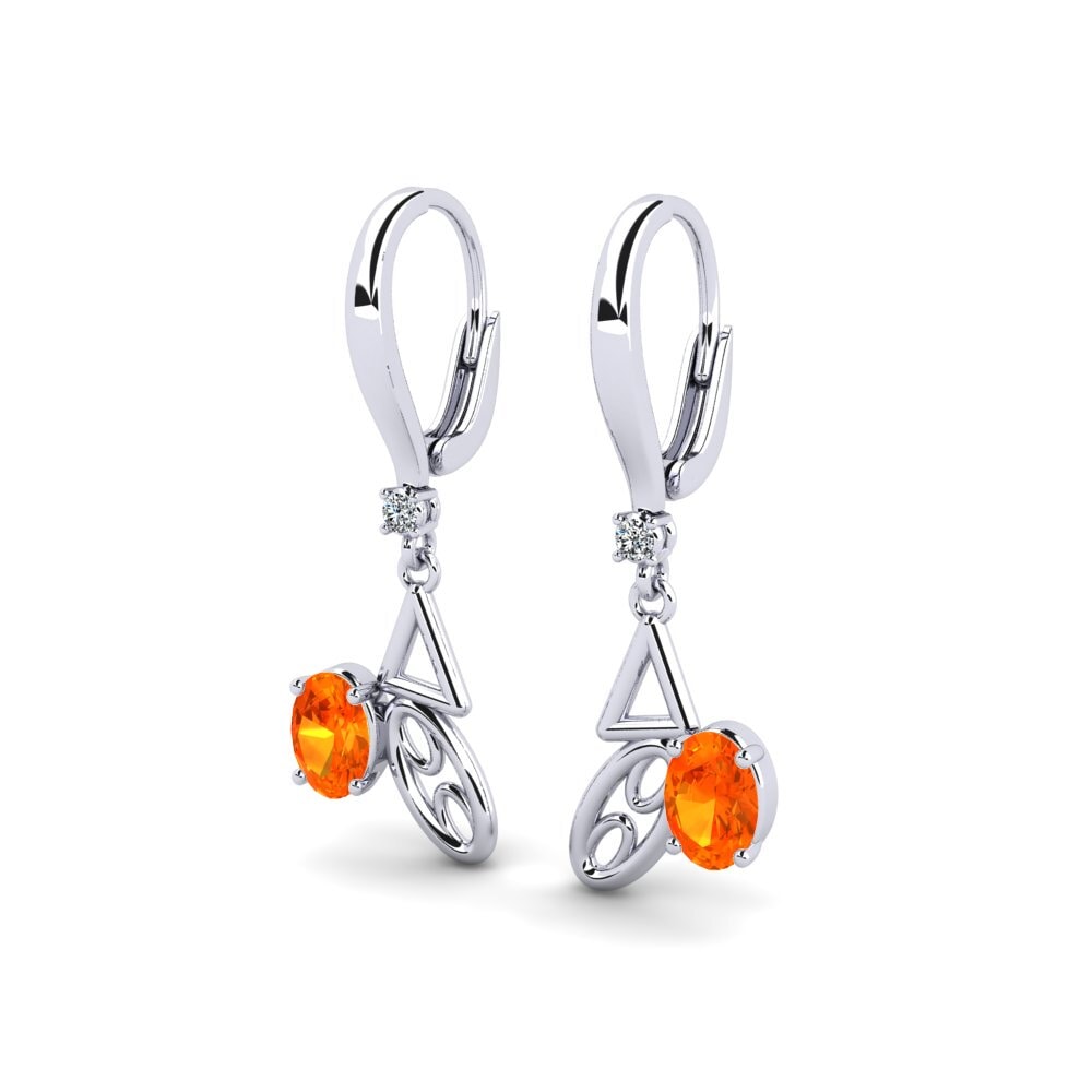 Ovalado Zafiro Naranja Pendiente de mujer Whitrack