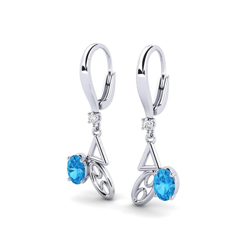 Oval Blue Topaz Earring Whitrack