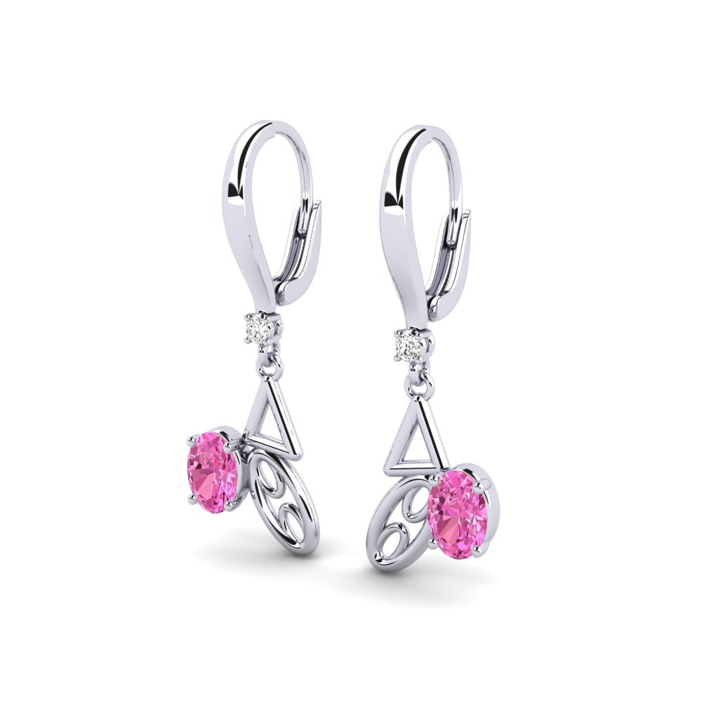 Ovaal Roze Topaas Dames Oorbellen Whitrack