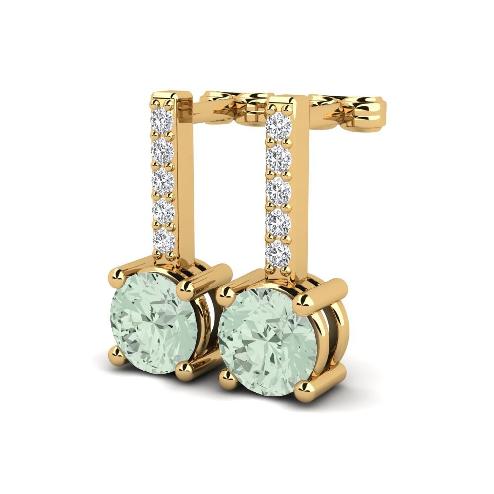 14ct Yellow Gold Green Amethyst Women's Earring Whitley