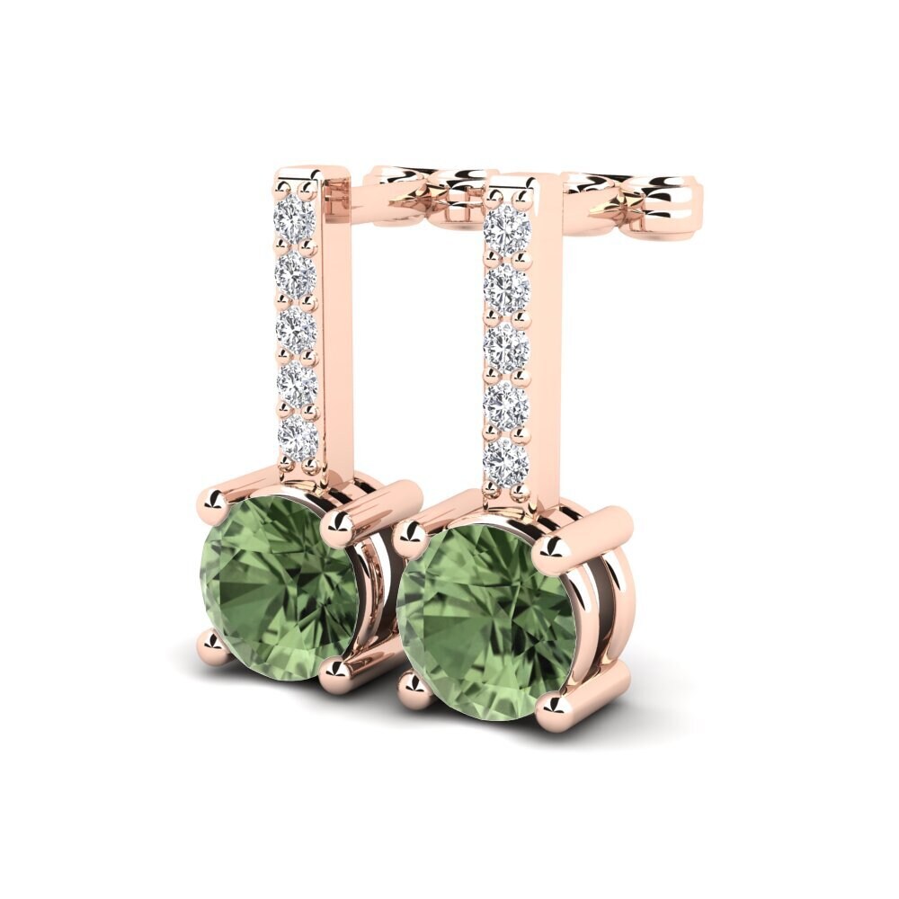 9k Oro Rosa Zafiro Verde Pendiente de mujer Whitley