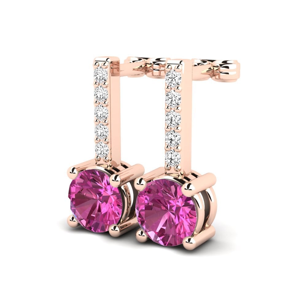 14k Oro Rosa Topacio Rosa Pendiente de mujer Whitley