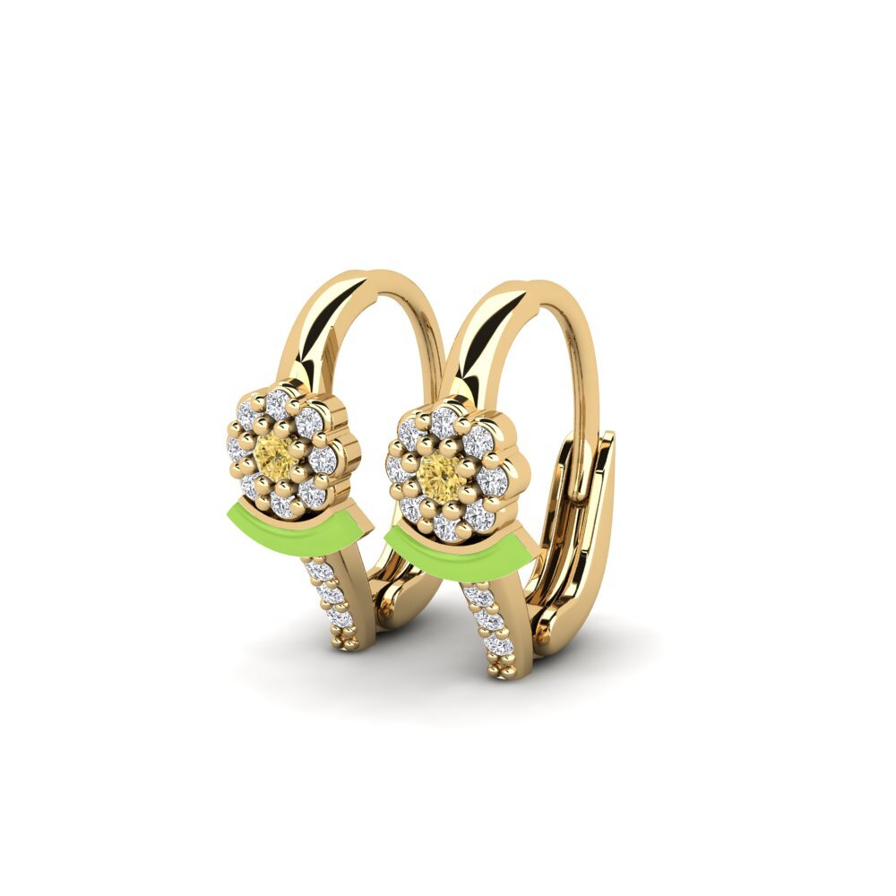 Diamant Jaune Boucle d'oreille femme Whyalla