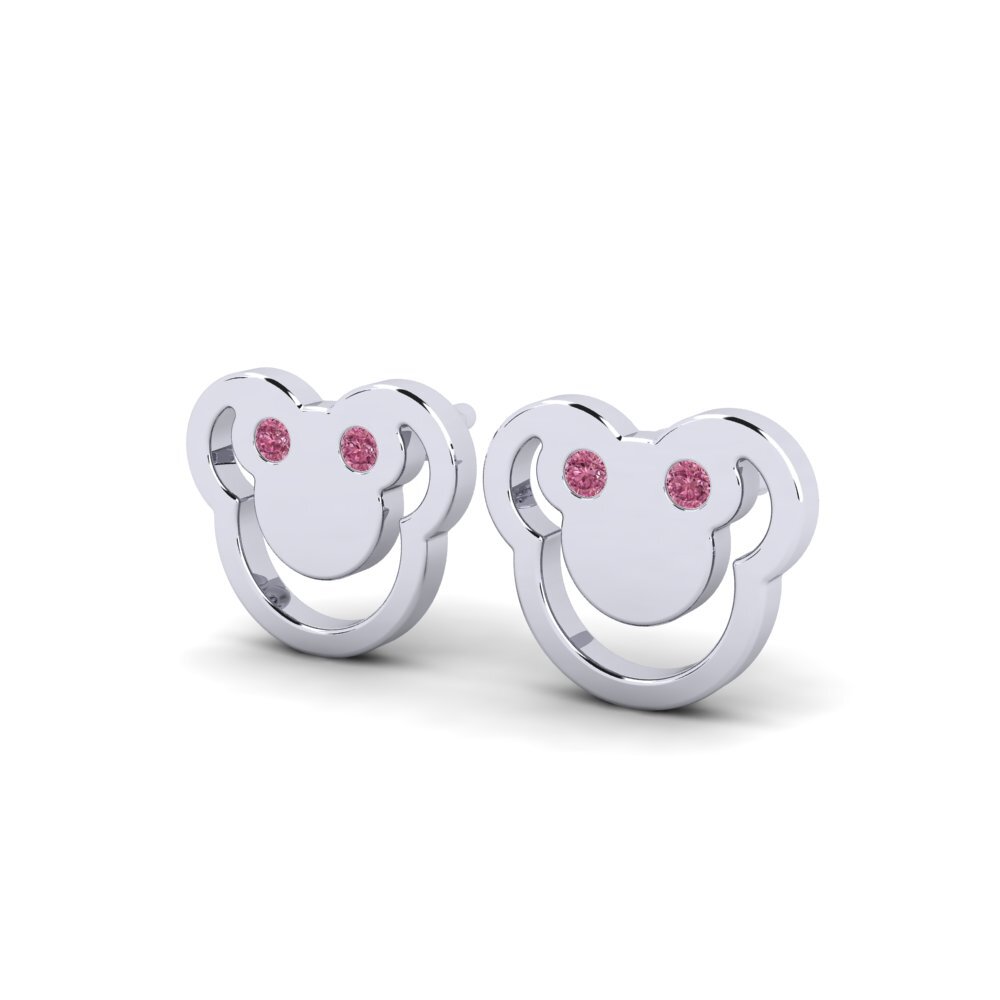 18k White Gold Rhodolite Garnet Kid's Earring Wiges
