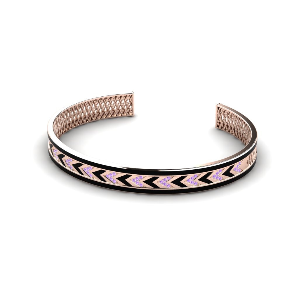 Cuff Amethyst 9K Rose Gold Bracelets