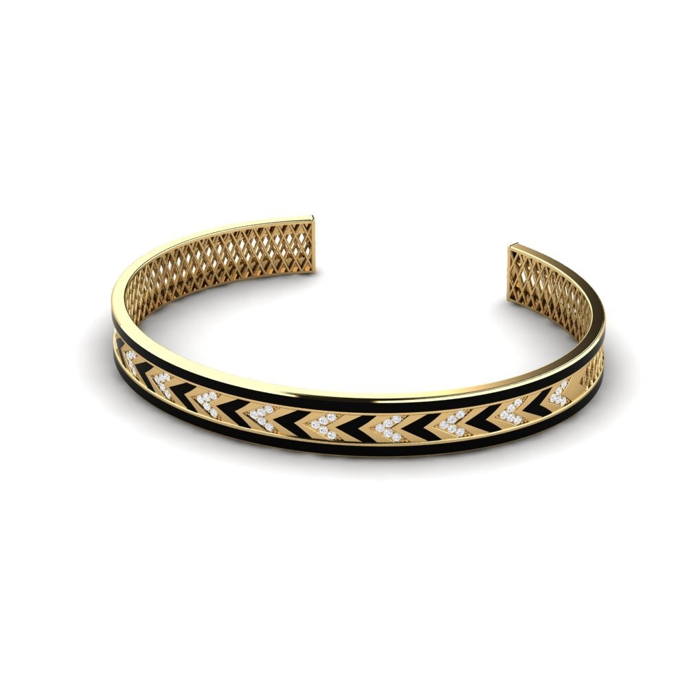 Cuff White sapphire 18ct Yellow Gold Bracelets