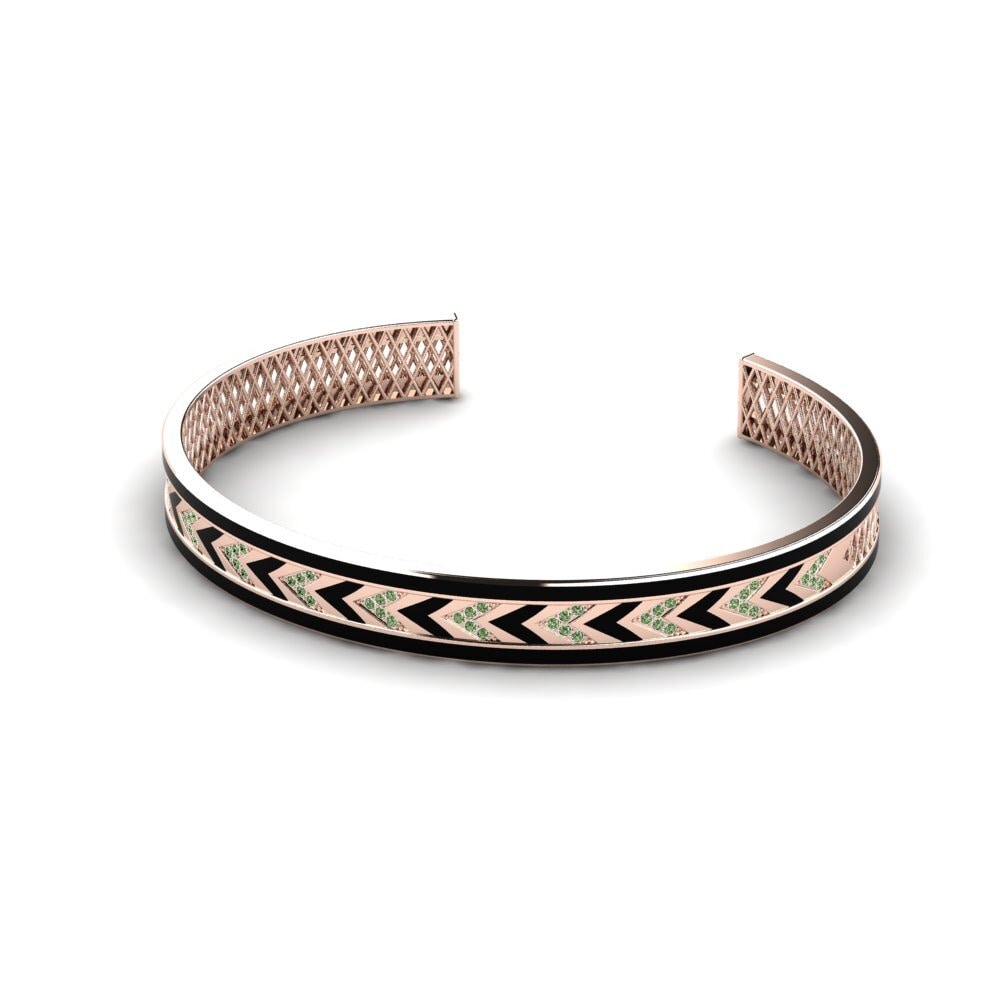 Cuff Green Diamond 18ct Rose Gold Bracelets