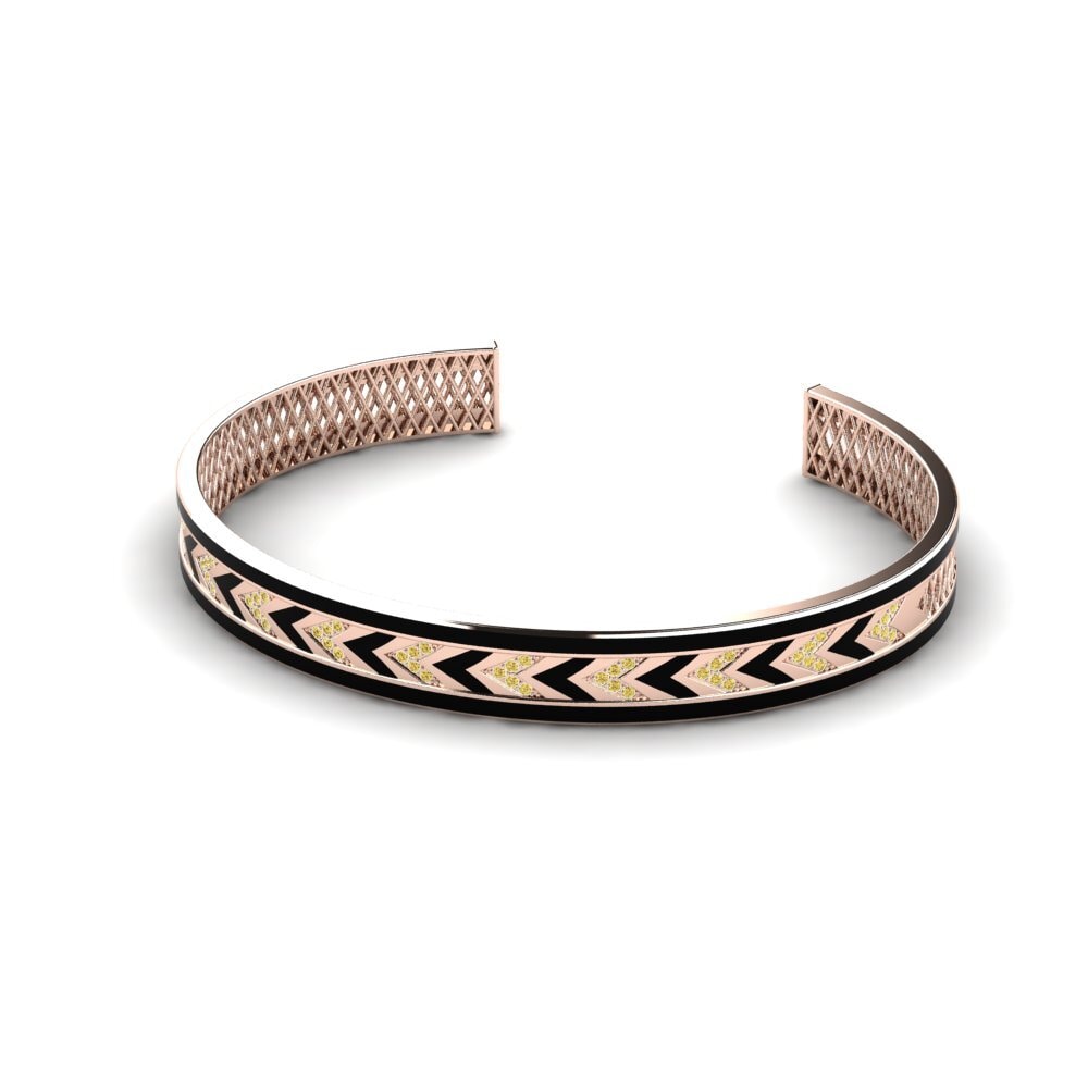 Cuff Yellow Diamond 18ct Rose Gold Bracelets