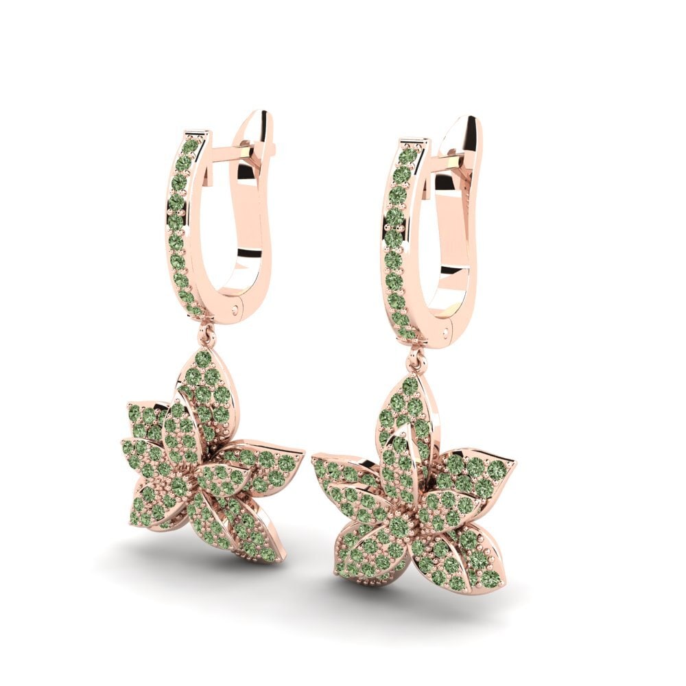Diamante Verde Brincos Feminino Wilfred