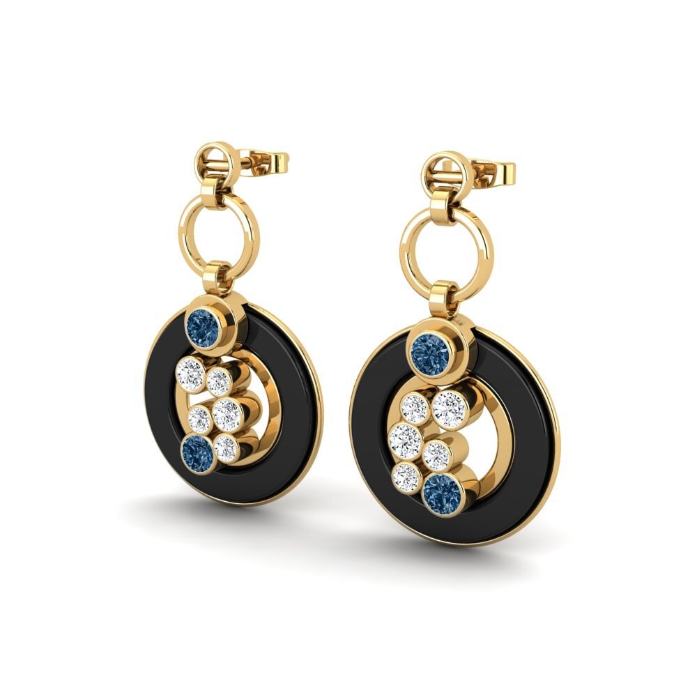 Diamante Azul Brincos Feminino Wilham