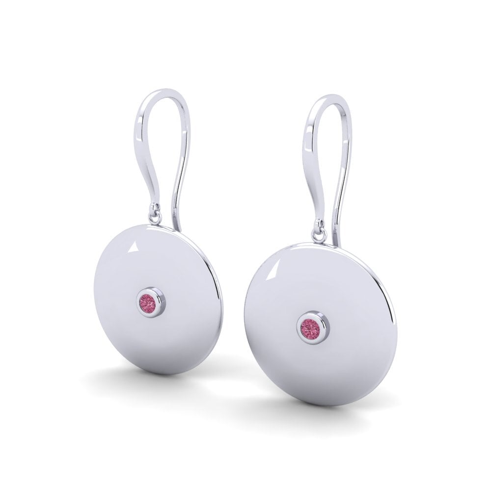 14ct White Gold Rhodolite Garnet Women's Earring Willys