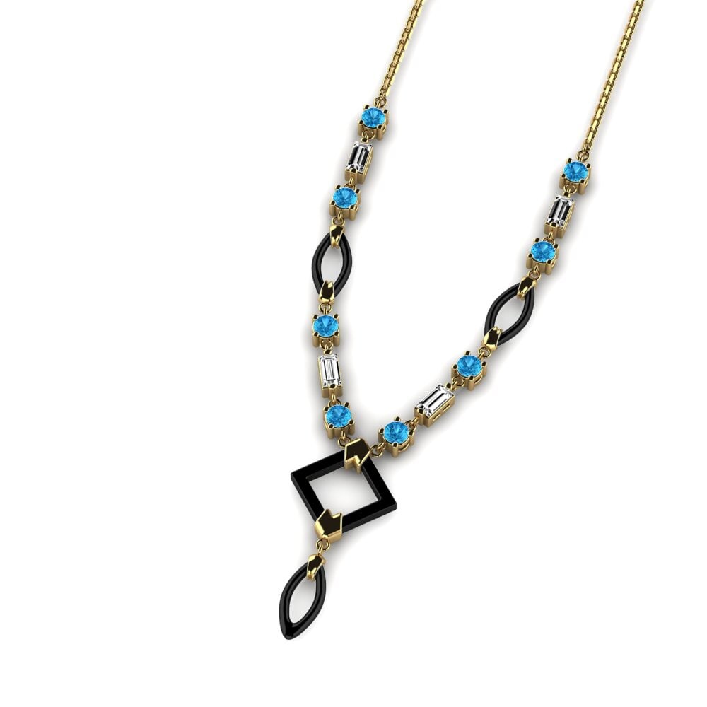 Topacio azul Collar de Mujer Wilmot