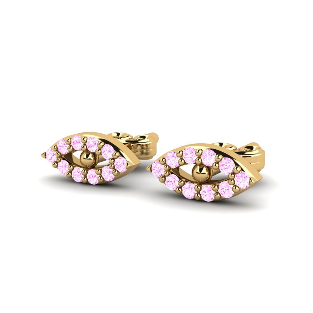 Roze Saffier Dames Oorbellen Wingerter