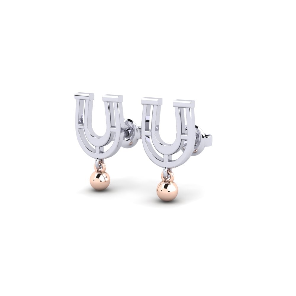 14ct White & Rose Gold Earring Wistela