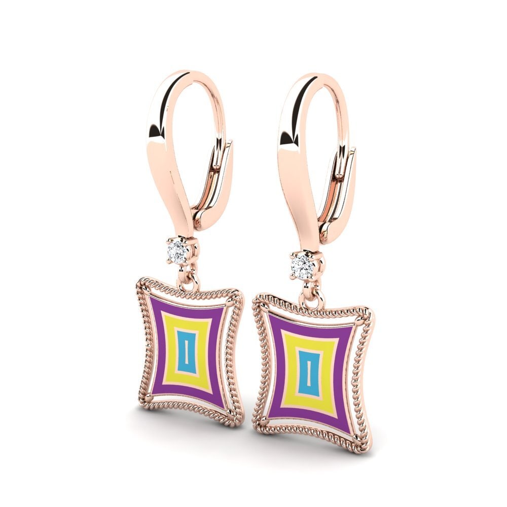 14k Oro Rosa Pendiente de mujer Wolof