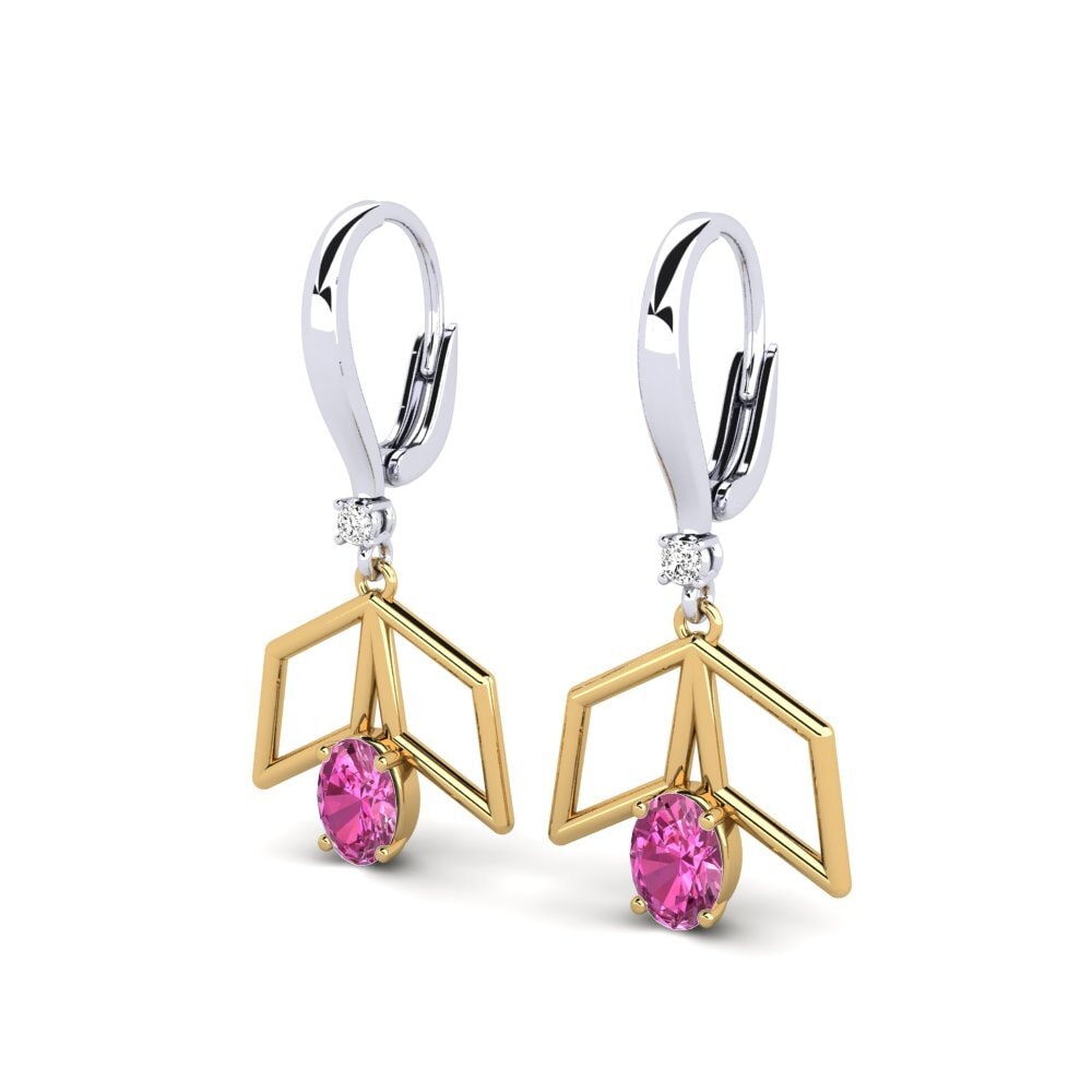 Ovaal Roze Topaas Dames Oorbellen Woozy
