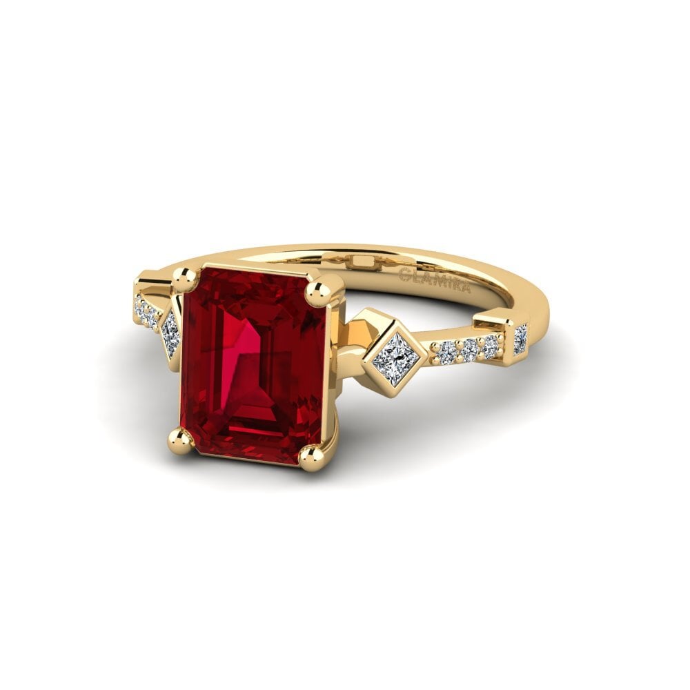 Circonita Roja Anillo de compromiso Wormeaa - Emerald