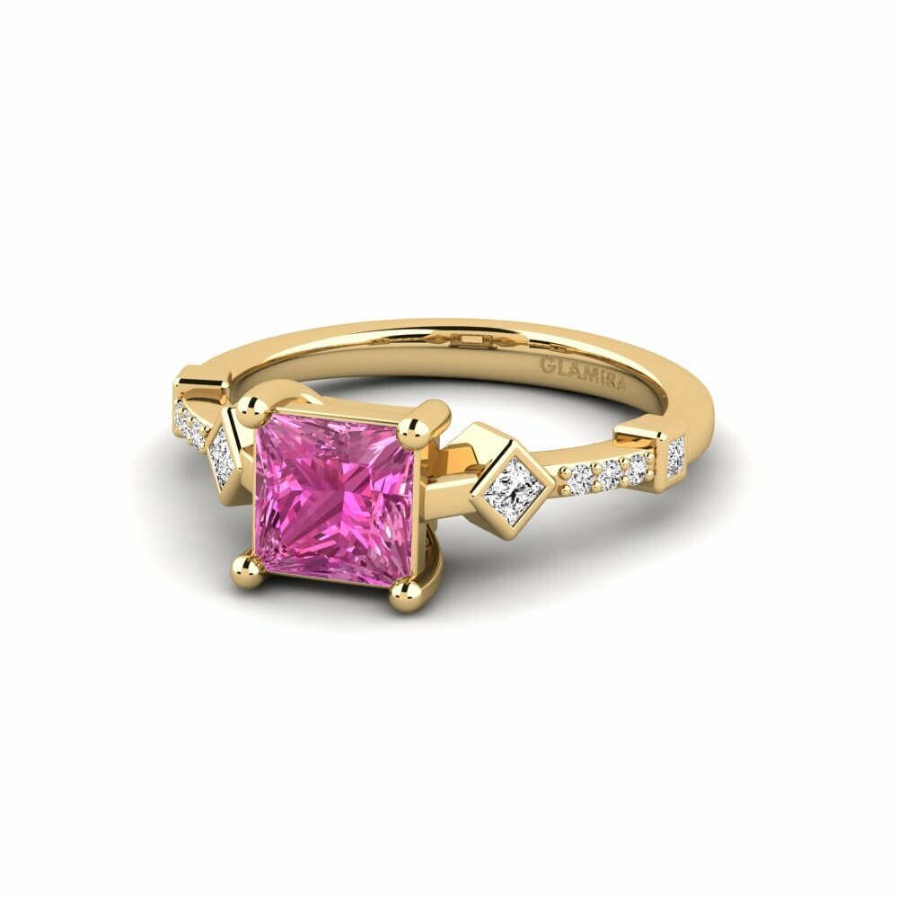 Pink Topaz Engagement Ring Wormeaa - Princess