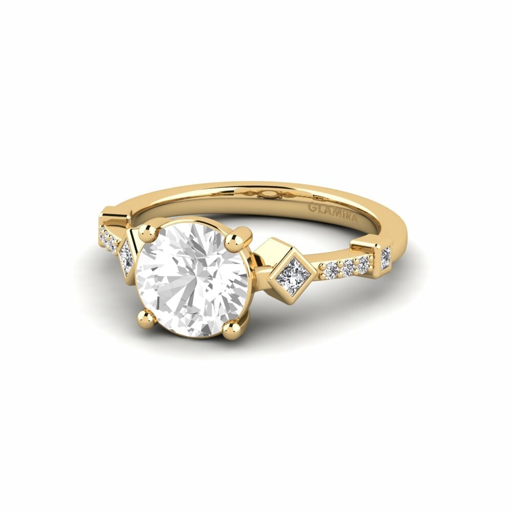 White sapphire Engagement Ring Wormeaa - Round