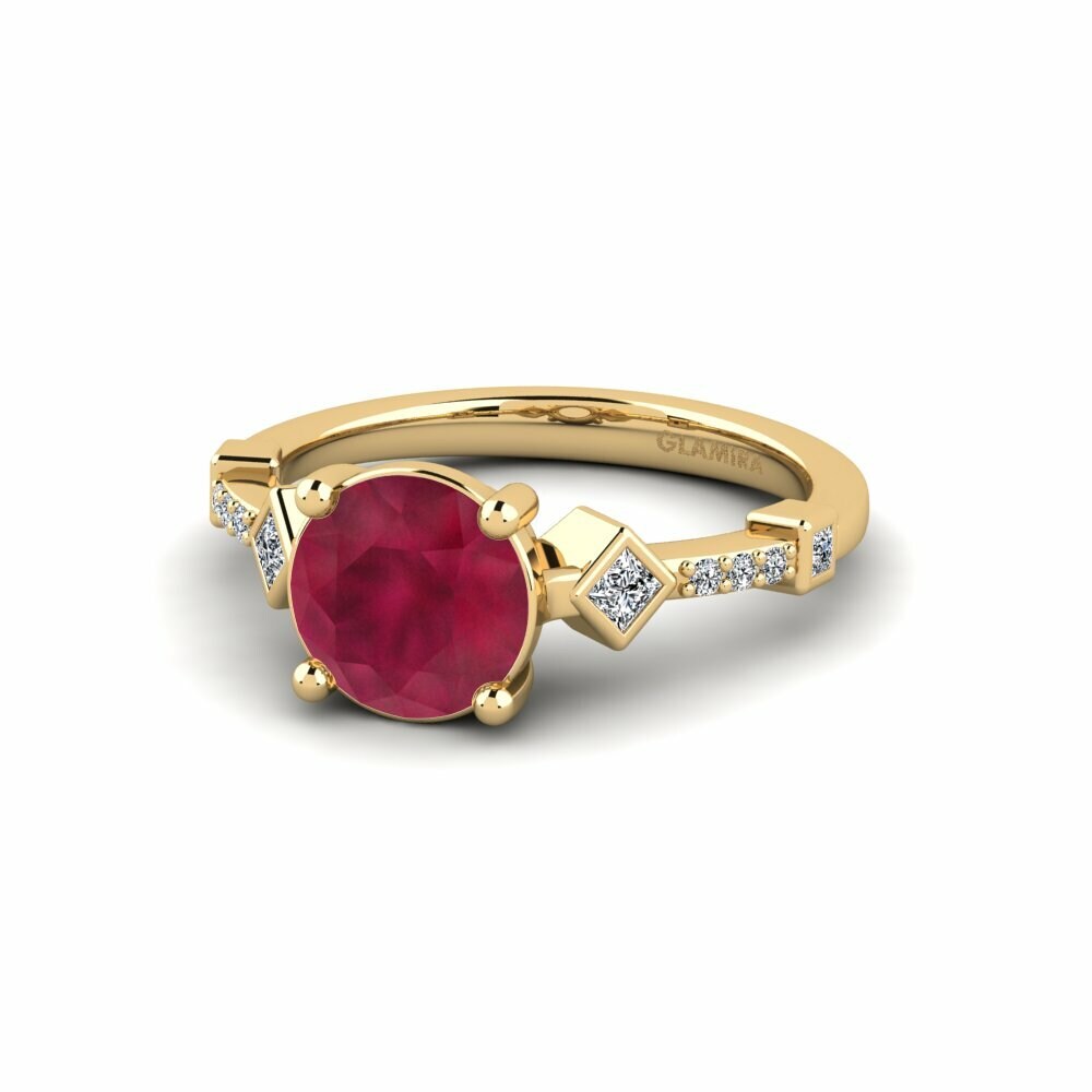 Ruby Engagement Ring Wormeaa - Round