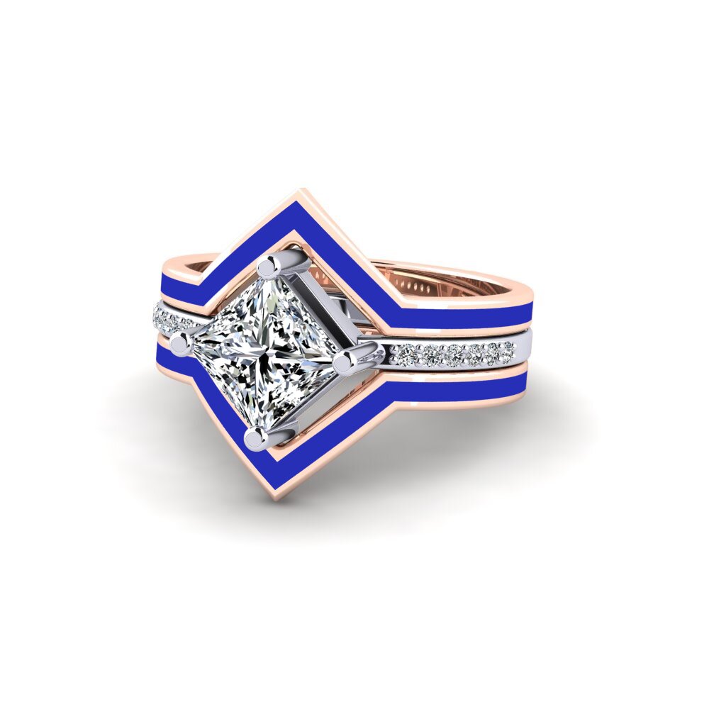 375 Rot & Weißgold Ring Wourg - SET
