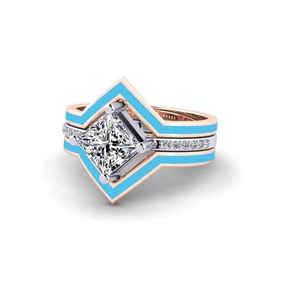 375 Rot & Weißgold Ring Wourg - SET