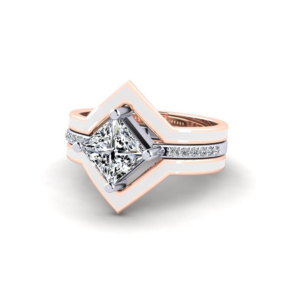 585 Rot & Weißgold Ring Wourg - SET