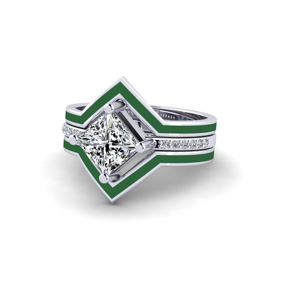 White Silver Ring Wourg - SET