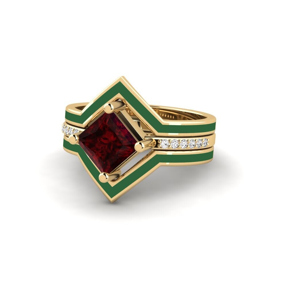 Garnet Ring Wourg - SET