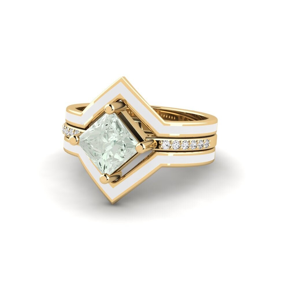 Amatista verde Anillo Wourg - SET
